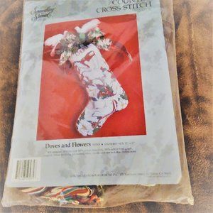 Something Special Counted Cross Stitch“Doves & Flowers”Christmas Stocking Kit